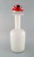 Otto Brauer For Holmegaard. Large Vase / Bottle In White Art Glass With Ball