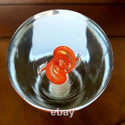 PRINC Art Glass Vase Made In Czech Republic 11 Hand Blown Polished Bottom Heavy