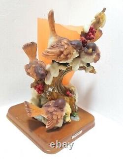 PRISMARTE Collection Italy Design Birds on Tree Resin Solid Figurines Vase Cute
