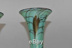 Pair Fenton Off Hand Art Glass Vases 12 Tall