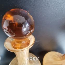 Pair Of Italian White Cristal Decanters