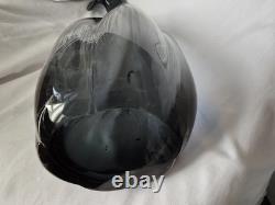 Pair Of Mid Century Scandinavian Smoke-Grey Statement Art Glass Vases 47cm VGC