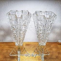 Pair of Art Deco Rocket Style Glass Vases Registered Design No for 1937 Antique