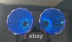 Pair of Art Deco Sklo Union Turquoise Vases by Rudolf Schrotter Rudolfova Hut