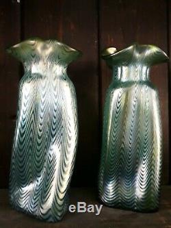 Pair of Loetz Art glass Vases Creta Phaenomen 1898' 1900