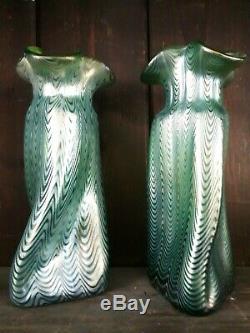 Pair of Loetz Art glass Vases Creta Phaenomen 1898' 1900