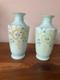 Pair Of Victorian Bohemian Opaline Turquoise Vases