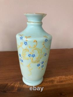 Pair of Victorian Bohemian opaline turquoise Vases