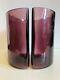 Pair Of W Anderson Amethyst Blenko Bookend Vases. Bookends. Art Glass