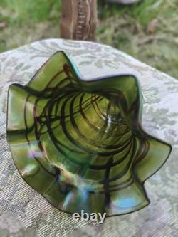 Pallme Konig Green Iridescent Veined light shade Art Nouveau