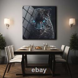 Panther Wall Art, Tempered Glass Art, Glass Printing, Free Shipping