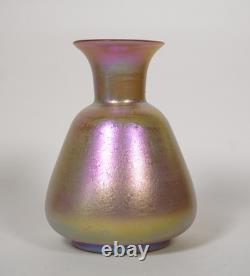Pink Iridescent Cypriote Art Glass Vase, Unsigned. First half of 20th century