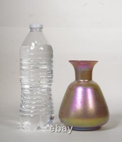 Pink Iridescent Cypriote Art Glass Vase, Unsigned. First half of 20th century