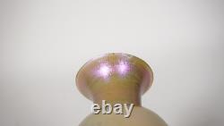 Pink Iridescent Cypriote Art Glass Vase, Unsigned. First half of 20th century