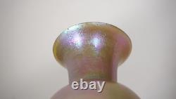 Pink Iridescent Cypriote Art Glass Vase, Unsigned. First half of 20th century