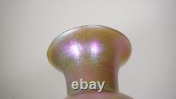 Pink Iridescent Cypriote Art Glass Vase, Unsigned. First half of 20th century