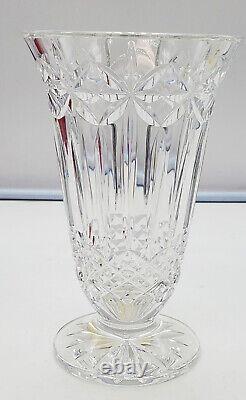 Preowned Balmoral Pattern Waterford Footed Vase 8.5 tall IOB