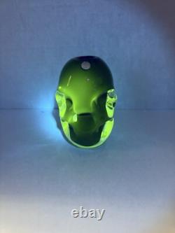 Purple Dimpled Glass Vase Hand Blown Sweden UV Reactive Heavyweight Art Glass