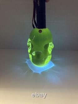 Purple Dimpled Glass Vase Hand Blown Sweden UV Reactive Heavyweight Art Glass