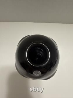 Purple Dimpled Glass Vase Hand Blown Sweden UV Reactive Heavyweight Art Glass