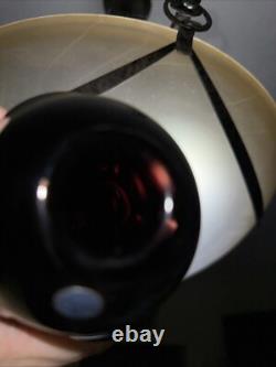 Purple Dimpled Glass Vase Hand Blown Sweden UV Reactive Heavyweight Art Glass