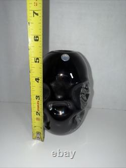 Purple Dimpled Glass Vase Hand Blown Sweden UV Reactive Heavyweight Art Glass