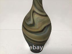 Q84 Antique Circa Early Century Handmade Swirl Art Glass Vase Bottle