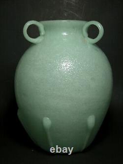 RARE Mid Century Modern ITALIAN Art Glass Decorated PULEGOSO Vase VENINI Era EX