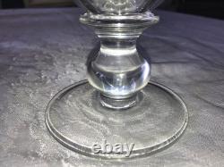 RARE Signed ART REED 1995 Hand-Blown GLASS Pedestal RIBBED Trumpet VASE 9¼ Tall