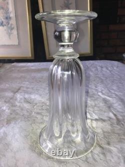 RARE Signed ART REED 1995 Hand-Blown GLASS Pedestal RIBBED Trumpet VASE 9¼ Tall