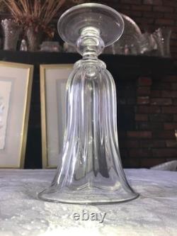 RARE Signed ART REED 1995 Hand-Blown GLASS Pedestal RIBBED Trumpet VASE 9¼ Tall