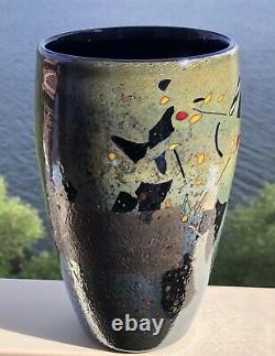 RARE Signed BERTIL VALLIEN KOSTA BODA Vase Atelier Polycrome Art Glass, H8-9