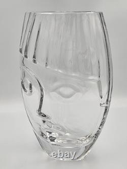 RARE VINTAGE Martti Rytkönen Orrefors'Ramses' Clear Crystal Glass Face Vase