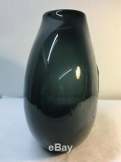 RARE Wayne Husted Blenko Charcoal Vase. Mid Century Modern Art Glass MCM