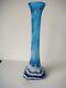 Rrr Rare Vintage Glass Vase Blue And White Hand Made