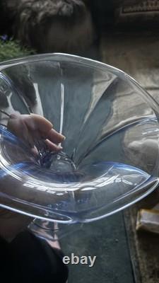 Rare 1930s Walther & Söhne Waltraut Blue Glass Lady Vase Art Deco Pressed Glass