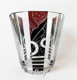 Rare Antique 1930s Art Deco Karel Palda Luxurious Glass Vase Modernist Bohemian
