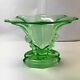 Rare Antique Art Deco Walther & Sohen1934 Green Vaseline Glass Windsor Vase Nude