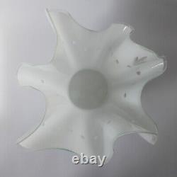 Rare Chance Glass Intaglio'Cut Pearl' 7 handkerchief vase, white flashed clear