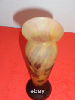 Rare Daum Nancy Signed Landscape Cameo Vase (7)