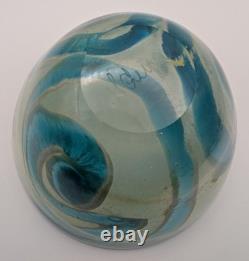 Rare Early Mdina Blue Iridescent Rosenthal Michael Harris Glass Bowl