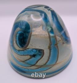 Rare Early Mdina Blue Iridescent Rosenthal Michael Harris Glass Bowl
