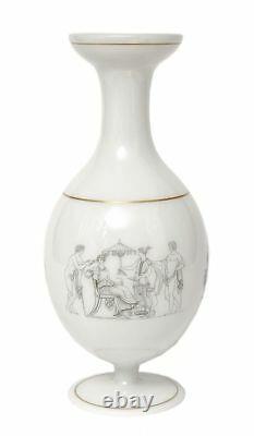 Rare George Bacchus Vitrified Enamel Opal Art Glass Vase Victorian Antique