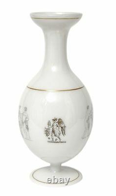 Rare George Bacchus Vitrified Enamel Opal Art Glass Vase Victorian Antique