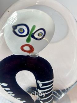 Rare Helmut W Hundstorfer Glass Happy/ Sad Face sculpture