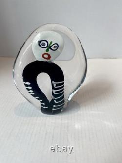 Rare Helmut W Hundstorfer Glass Happy/ Sad Face sculpture
