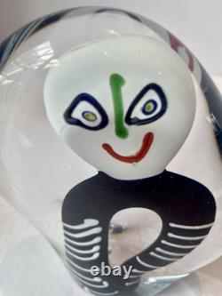 Rare Helmut W Hundstorfer Glass Happy/ Sad Face sculpture