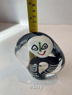 Rare Helmut W Hundstorfer Glass Happy/ Sad Face sculpture