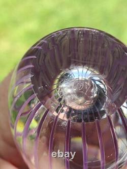 Rare Kosta Lindstrand Purple Enamel Lines Vase LH with LIND-TRAND KOSTA Stamp