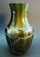Rare Loetz Grun Metallin Silver Overlay Vase C. 1900 Art Nouveau Glass